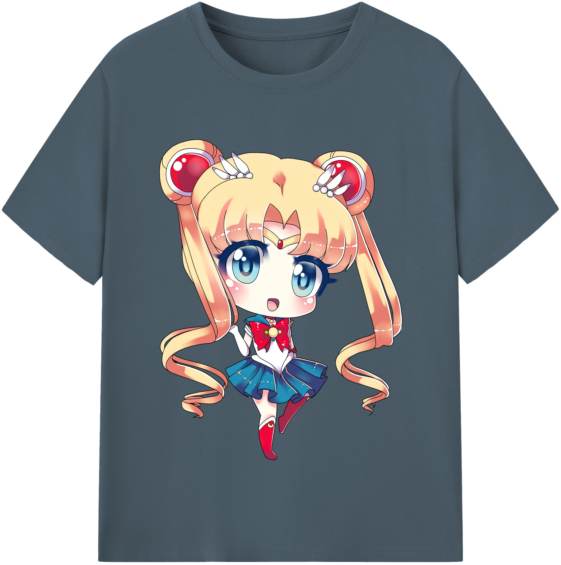 （画像用） 美少女戦士セーラームーン 月野 うさぎ つきの うさぎ Sailor Moon Tsukino Usagi 綿100％半袖Tシャツ（フロントプリント）